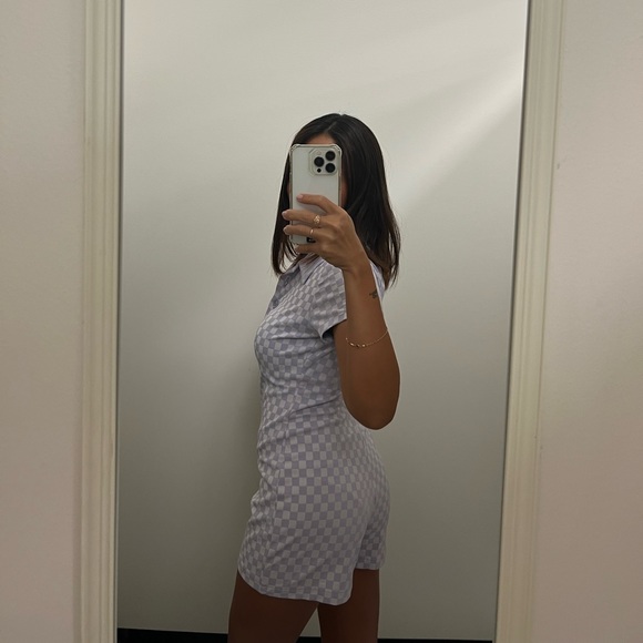 New With Tags Frankies Bikinis Rose Checkered Romper - Picture 3 of 3